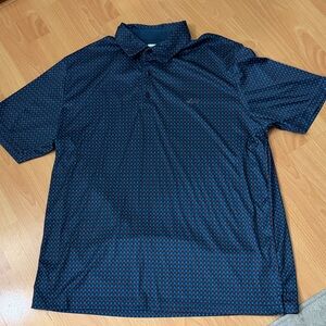Men's Greg Norman black/gray Patterned Short-Sleeve Polo Shirt